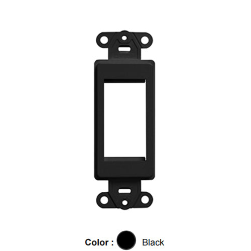 Leviton 41649-E, Multimedia Outlet System (MOS) Decora Insert, 1 Unit High, Black
