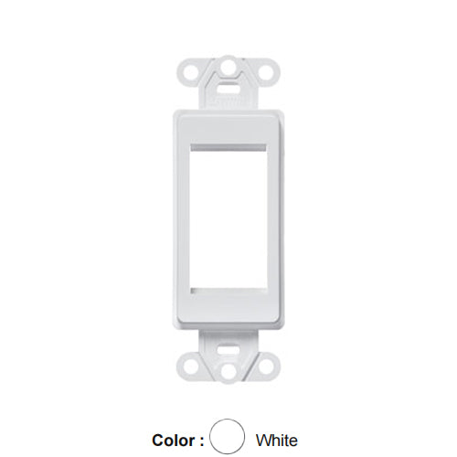 Leviton 41649-W, Multimedia Outlet System (MOS) Decora Insert, 1 Unit High, White