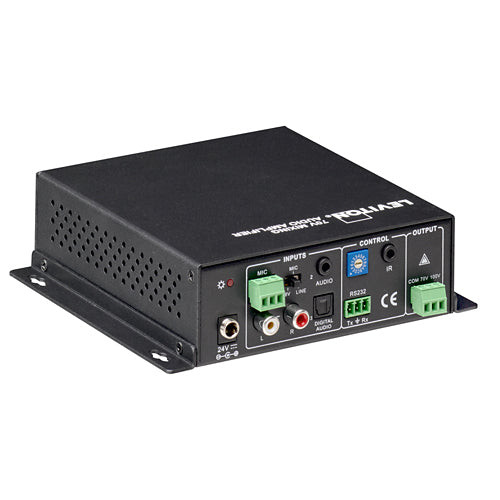 Leviton 41920-A70, 70 Volt Mixing Audio Amplifier, Includes Power Adapter (24VDC)