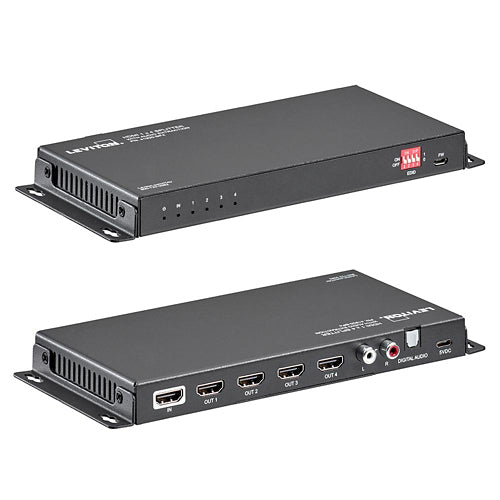 Leviton 41920-SP4, HDMI 1x4 Splitter — 4K/60, EDID, ARC, Audio Extraction, HDCP 2.2