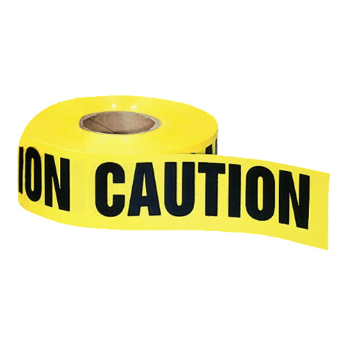 Ideal Industries 42-001, Barricade Tape, "Caution", Yellow, 3" x 1,000'