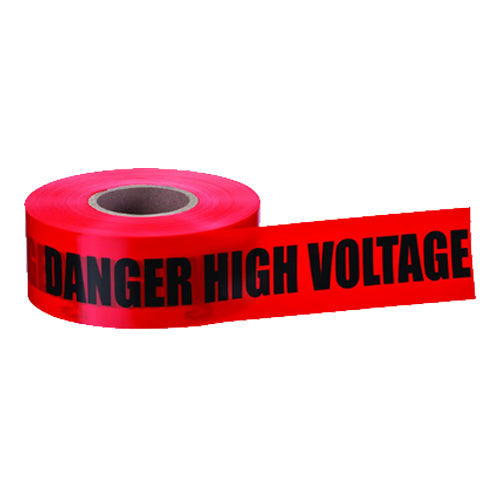 Ideal Industries 42-052, Barricade Tape, "Danger High Voltage Keep Out", Red, 3" x 1,000'