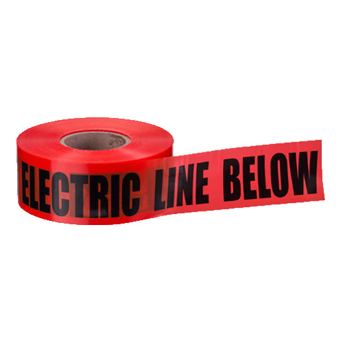 Ideal Industries 42-101, Non-Detectable Underground Tape "Caution Buried Electric Line Below", Red, 3" x 1,000'