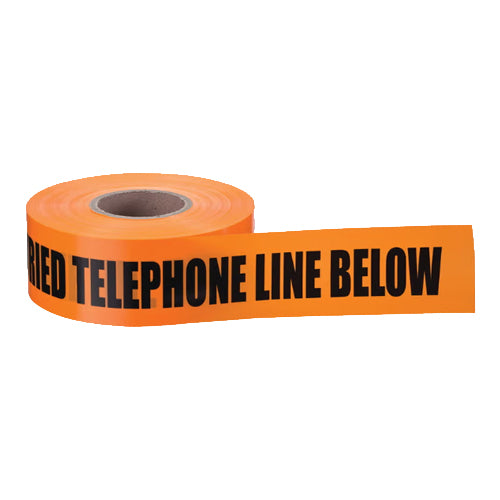 Ideal Industries 42-103, Non-Detectable Underground Tape "Caution Buried Telephone Line Below", Orange, 3" x 1,000'