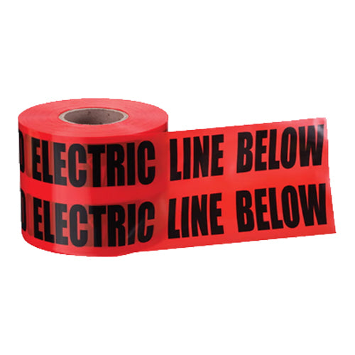 Ideal Industries 42-151, Non-Detectable Underground Tape "Caution Buried Electric Line Below", Red, 6" x 1,000'
