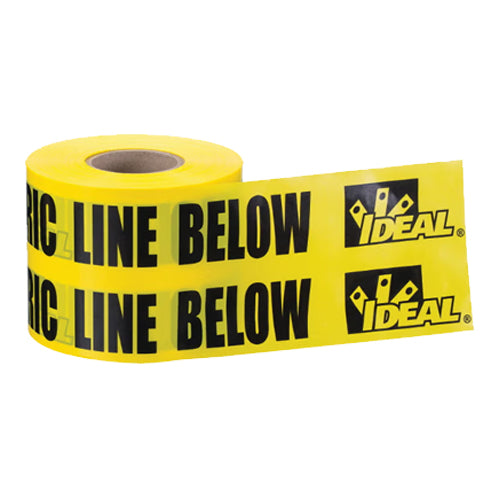 Ideal Industries 42-152, Non-Detectable Underground Tape "Caution Buried Electric Line Below", Yellow, 6" x 1,000'