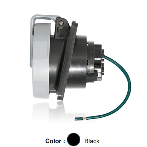 Leviton 530R5WLEV, LEV Series North American-Rated IEC 60309-1 & 60309-2 Pin & Sleeve Receptacle, Industrial Grade, 3-Phase, 30A 347/600V, 4-Pole, 5-Wire, IP66/IP67/IP68/IP69K, Watertight, Black