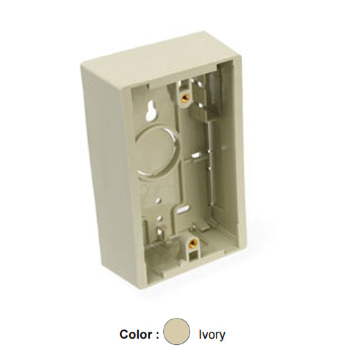 Leviton 42777-1IB, Shallow Surface Mount Back Box, Single-Gang, 4.72'' H x 2.96'' W x 1.45'' D, Ivory