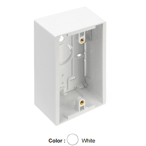 Leviton 42777-1WA, Standard Surface Mount Back Box, Single-Gang, 4.72'' H x 2.96'' W x 1.89'' D, White