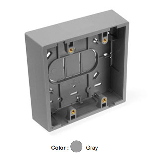 Leviton 42777-2GB, Shallow Surface Mount Back Box, Dual-Gang, 4.72'' H x 4.77'' W x 1.45'' D, Gray