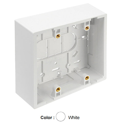 Leviton 42777-2WA, Standard Surface Mount Back Box, Dual-Gang, 4.72'' H x 4.77'' W x 1.89'' D, White