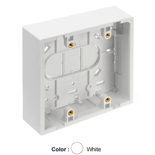 Leviton 42777-2WB, Shallow Surface Mount Back Box, Dual-Gang, 4.72'' H x 4.77'' W x 1.45'' D, White