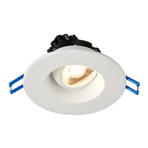 Lotus LRG3-35K-WH, 3" Round White Regressed Gimbal LED, 120VAC, 3500K Neutral White, 7.5W, 620 Lumens, Dimmable, 38° Beam Angle