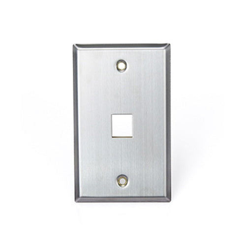Leviton 43080-1S1, Quickport Stainless Steel Wallplate, Single-Gang, 1-Port