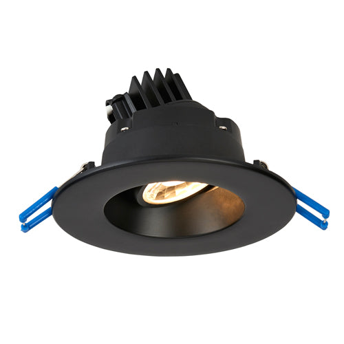 Lotus LRG3-40K-BK, 3" Round Black Regressed Gimbal LED, 120VAC, 4000K Cool White, 7.5W, 630 Lumens, Dimmable, 38° Beam Angle