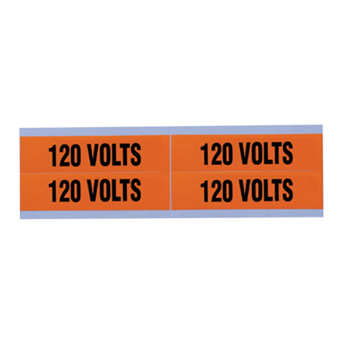 Ideal Industries 44-353, Voltage/Conduit Marker Cards, "120V", 4/card, Pack of 5