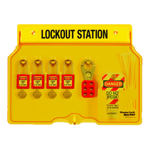 Ideal Industries 44-778, Four-Lock Station, w/4 Locks, 12 Tags, 2 Hasps
