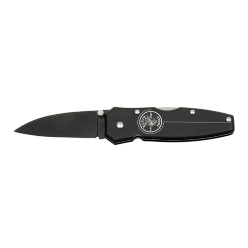 Klein Tools 44001-BLK, Lightweight Lockback Knife, 2-1/2-Inch Drop Point Blade, Black Handle