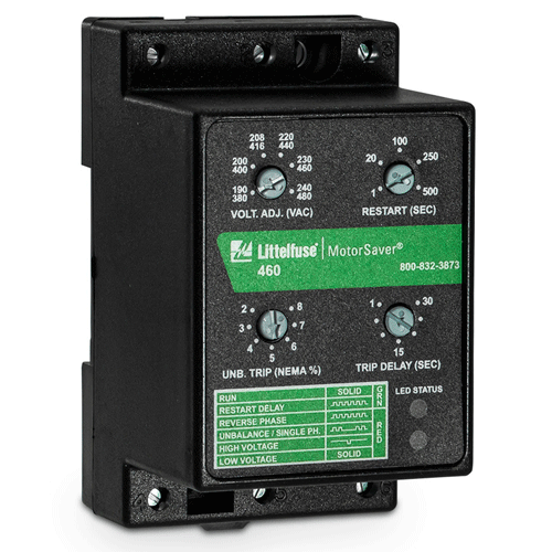 Littelfuse 460-VBM, 460 Series, 3-Phase Voltage Monitor, Voltage Asymmetry, Voltage Sensing AC, Phase Loss 190 ~ 480VAC