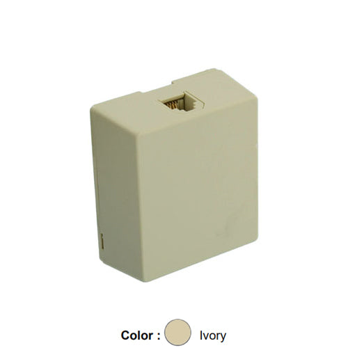 Leviton 4625A-26I, Surface-Mount Telephone Box, 6P6C, Screw Terminal, Ivory, 2 Packs