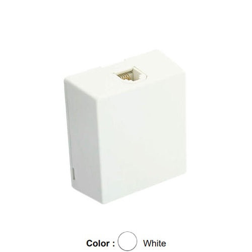 Leviton 4625A-26W, Surface-Mount Telephone Box, 6P6C, Screw Terminal, White, 2 Packs