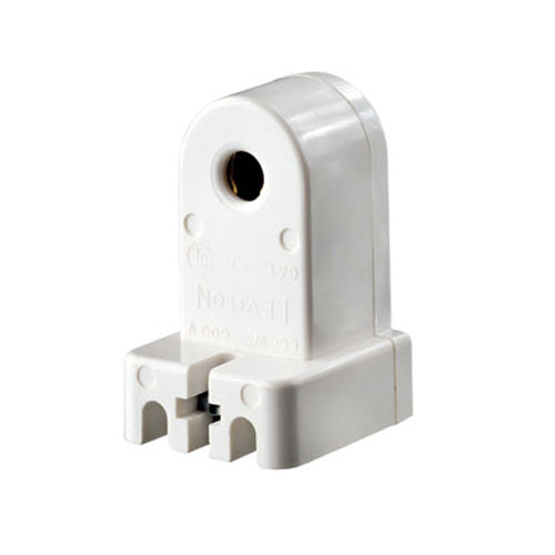 Leviton 467, Standard Fluorescent Lampholder, Slimline Base, Single Pin, Pedestal, Slide-On, Stationary, White