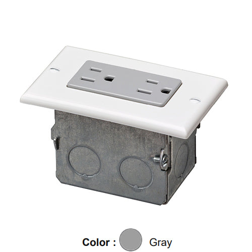 Leviton 47605-ACN, Non-Surge J-Box Kit (One Duplex Gray Receptacle)