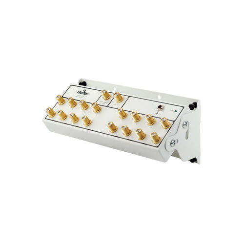 Leviton 47693-16P, 1x16 Premium CATV Module, Gold-Plated Connectors, Includes Power Supply, White