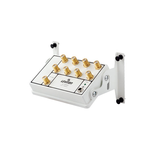 Leviton 47693-8P, 1x8 Premium CATV Module, Gold-Plated Connectors, Includes Power Supply, White