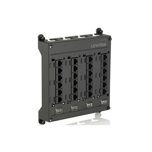 Leviton 476TM-654, Twist & Mount Patch Panel, 12 Ports Each of Cat 6 and Cat 5e (24 Ports Total)
