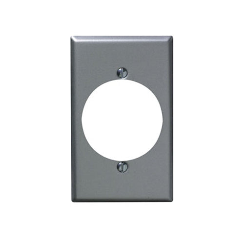 Leviton 4927, 1-Gang Flush Mount 2.15 Inch Diameter Device Receptacle Wallplate, Standard Size, Device Mount, Aluminum, 2 Packs