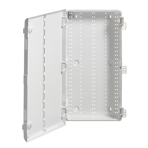 Leviton 49605-28P, 28'' Wireless Structured Media Enclosure with Vented Hinged Door, Plastic, White