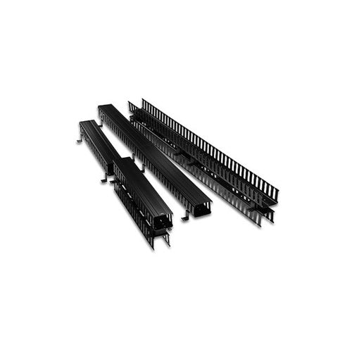 Leviton 4980L-VFR, Vertical Front and Rear Cable Management, 5'' Channel x 80'' Long, Black Snap-On Cover