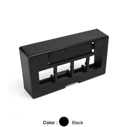 Leviton 49910-EE4, Quickport Modular Furniture Faceplate, Extended Depth, 4-Port, Includes 1 Blank Insert, Black