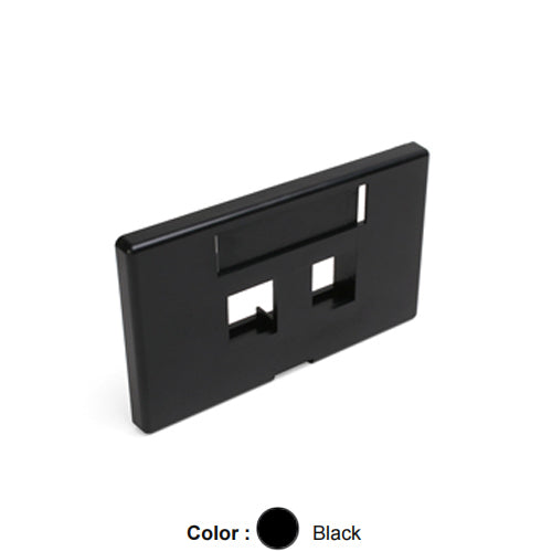 Leviton 49910-HE2, Quickport Modular Furniture Faceplate, Herman Miller, 2-Port, Black