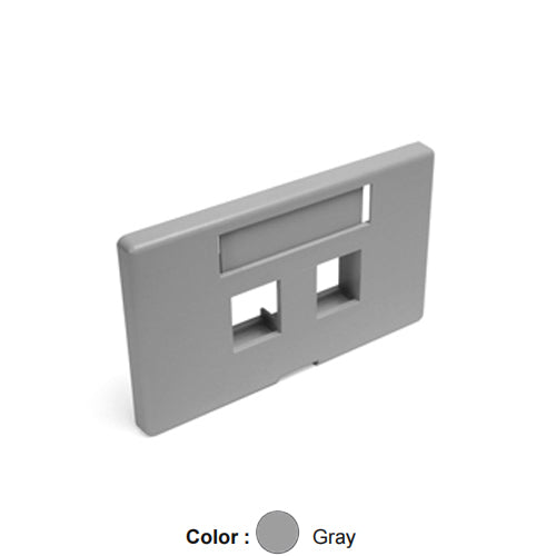 Leviton 49910-HG2, Quickport Modular Furniture Faceplate, Herman Miller, 2-Port, Gray