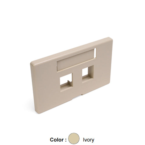 Leviton 49910-HI2, Quickport Modular Furniture Faceplate, Herman Miller, 2-Port, Ivory