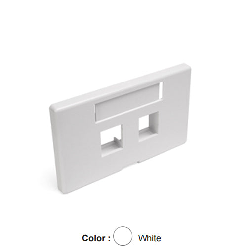 Leviton 49910-HW2, Quickport Modular Furniture Faceplate, Herman Miller, 2-Port, White
