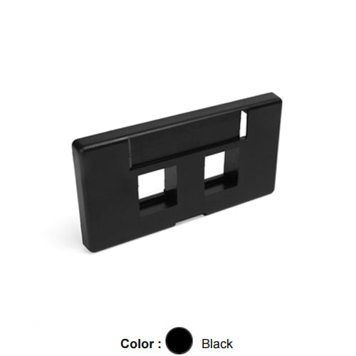 Leviton 49910-SE2, Quickport Modular Furniture Faceplate, Standard Depth, 2-Port, Black