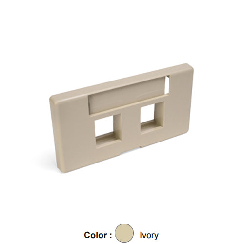 Leviton 49910-SI2, Quickport Modular Furniture Faceplate, Standard Depth, 2-Port, Ivory