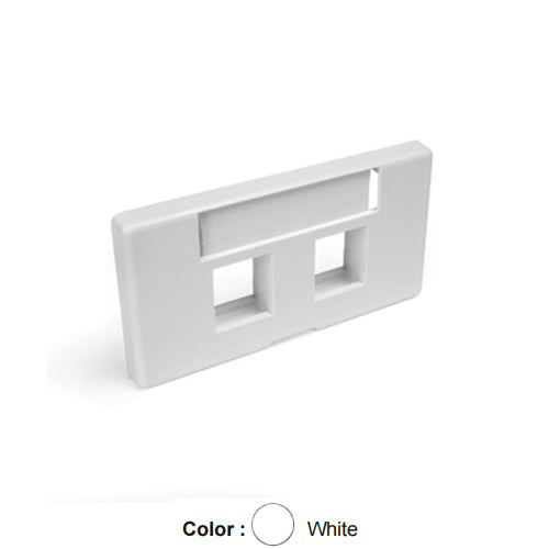 Leviton 49910-SW2, Quickport Modular Furniture Faceplate, Standard Depth, 2-Port, White
