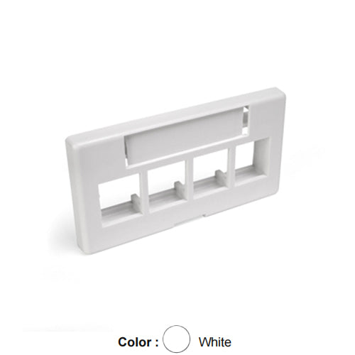 Leviton 49910-SW4, Quickport Modular Furniture Faceplate, Standard Depth, 4-Port, Includes 1 Blank Insert, White