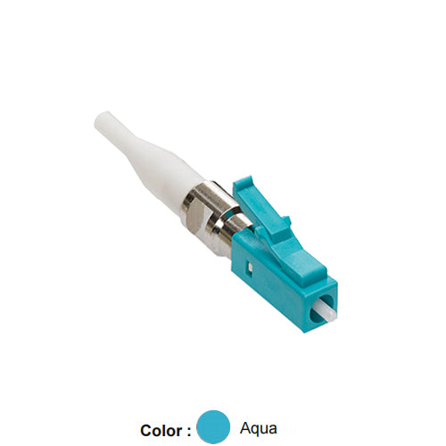 Leviton 49990-LDL, FAST-CURE Fiber Optic Connector, OM3/4, LC (Aqua), Laser Optimized Multimode, For 900µm Application