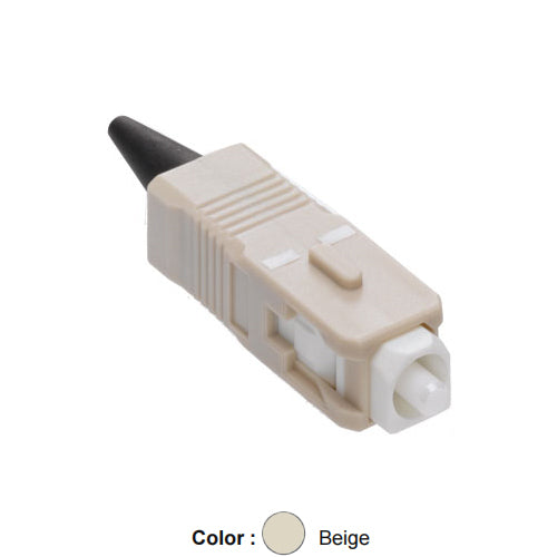 Leviton 49990-MSC, FAST-CURE Fiber Optic Connector, OM1/2, SC, Multimode, For 900µm and 3mm Application, Beige