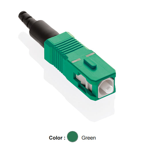 Leviton 49991-ASC, FASTCAM Pre-Polished Fiber Connector, OS2, SC/APC (Green), Single-Mode