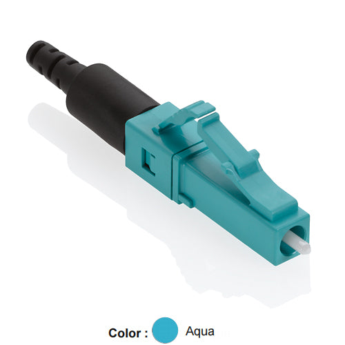 Leviton 49991-LLC, FASTCAM Pre-Polished Fiber Connector, OM3/OM4, LC (Aqua), 50/125 µm, Laser Optimized Multimode