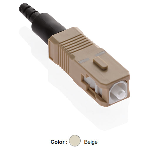 Leviton 49991-MSC, FASTCAM Pre-Polished Fiber Connector, OM1, SC (Beige), 62.5/125µm, Multimode