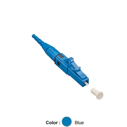Leviton 499LC-BL9, FASTSPLICE Fusion Splice On Fiber Connector, LC, Single-Mode, OS2, 900 μm, 12-Pack, Blue