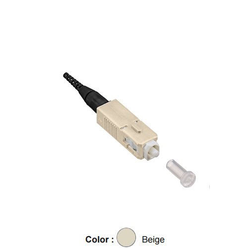 Leviton 499SC-BG9, FASTSPLICE Fusion Splice On Fiber Connector, SC, Multimode, OM1, 900 μm, 12-Pack, Beige
