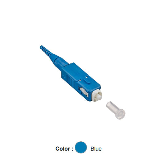 Leviton 499SC-BL9, FASTSPLICE Fusion Splice On Fiber Connector, SC, Single-Mode, OS2, 900 μm, 12-Pack, Blue
